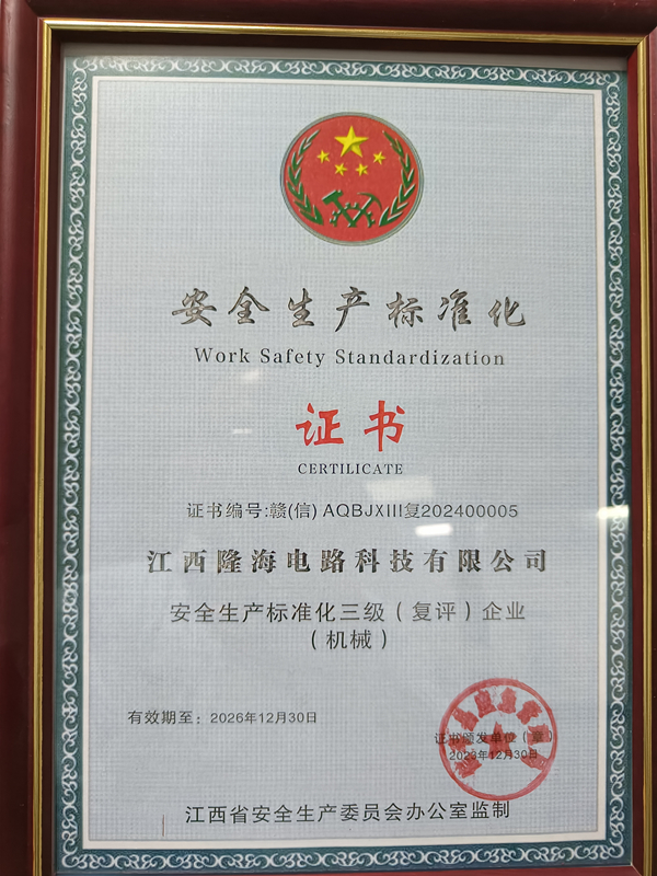 Safety Production Standardization Certificate