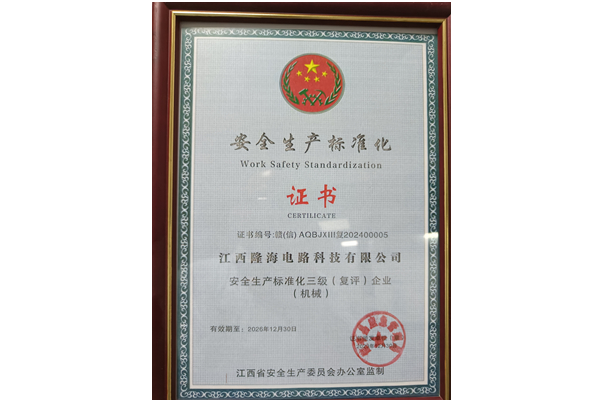 Safety Production Standardization Certificate